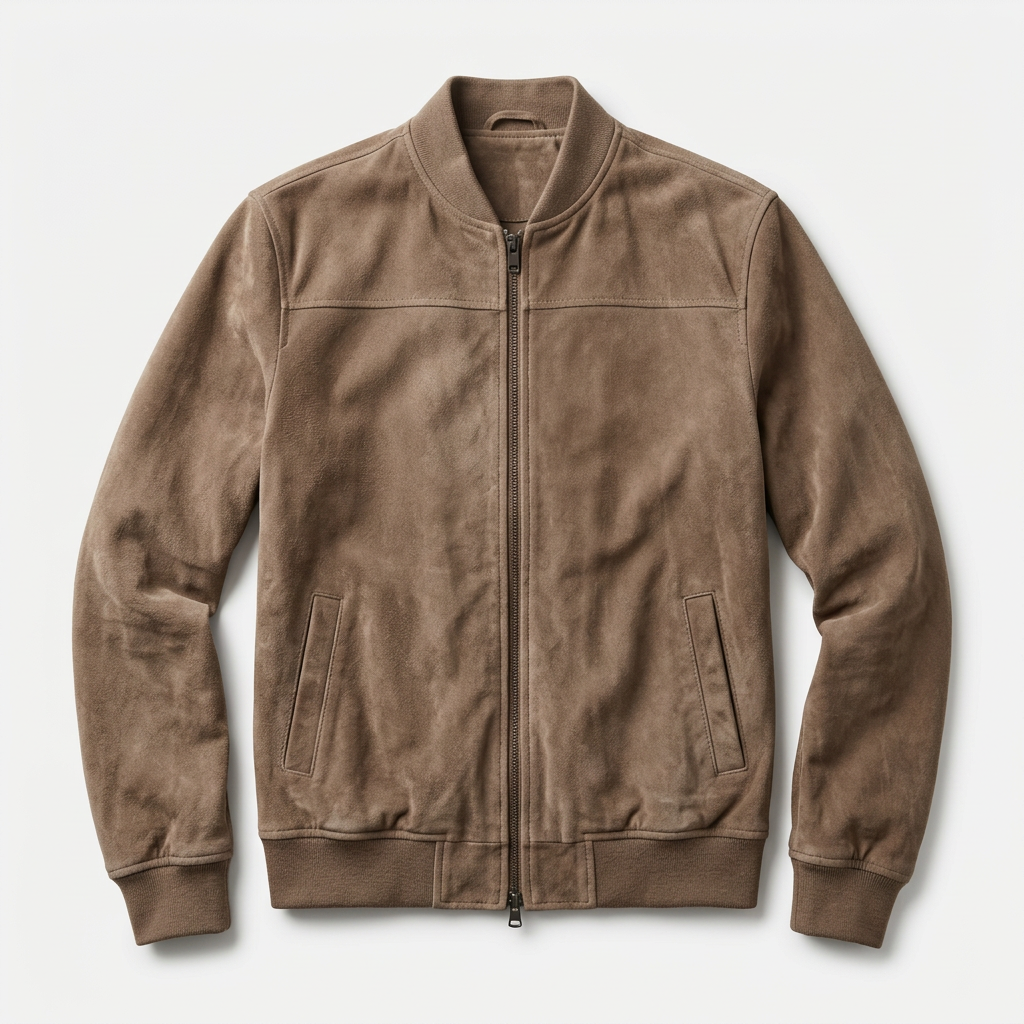 Men's Bomber Jacket with Ribbed Trim