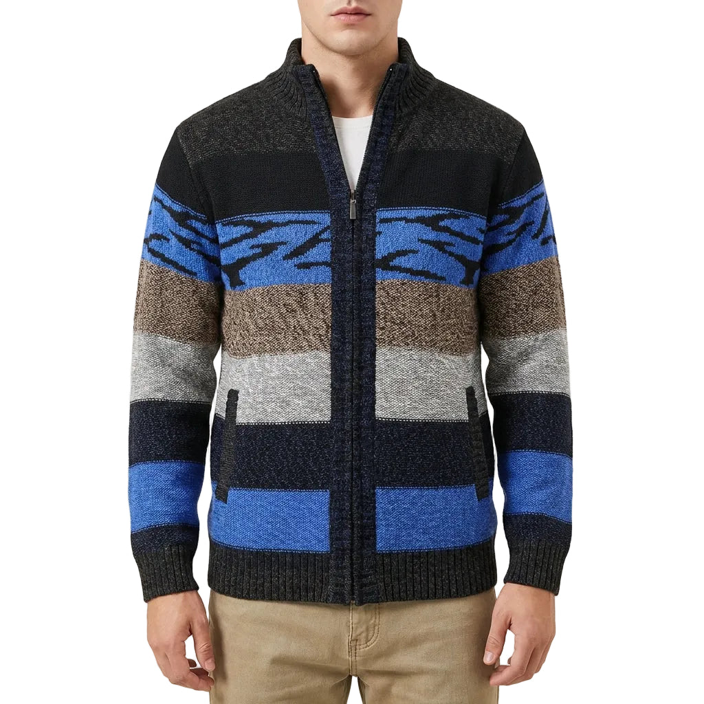 Men’s Cardigan Mock Neckline and Full Zipper Closure