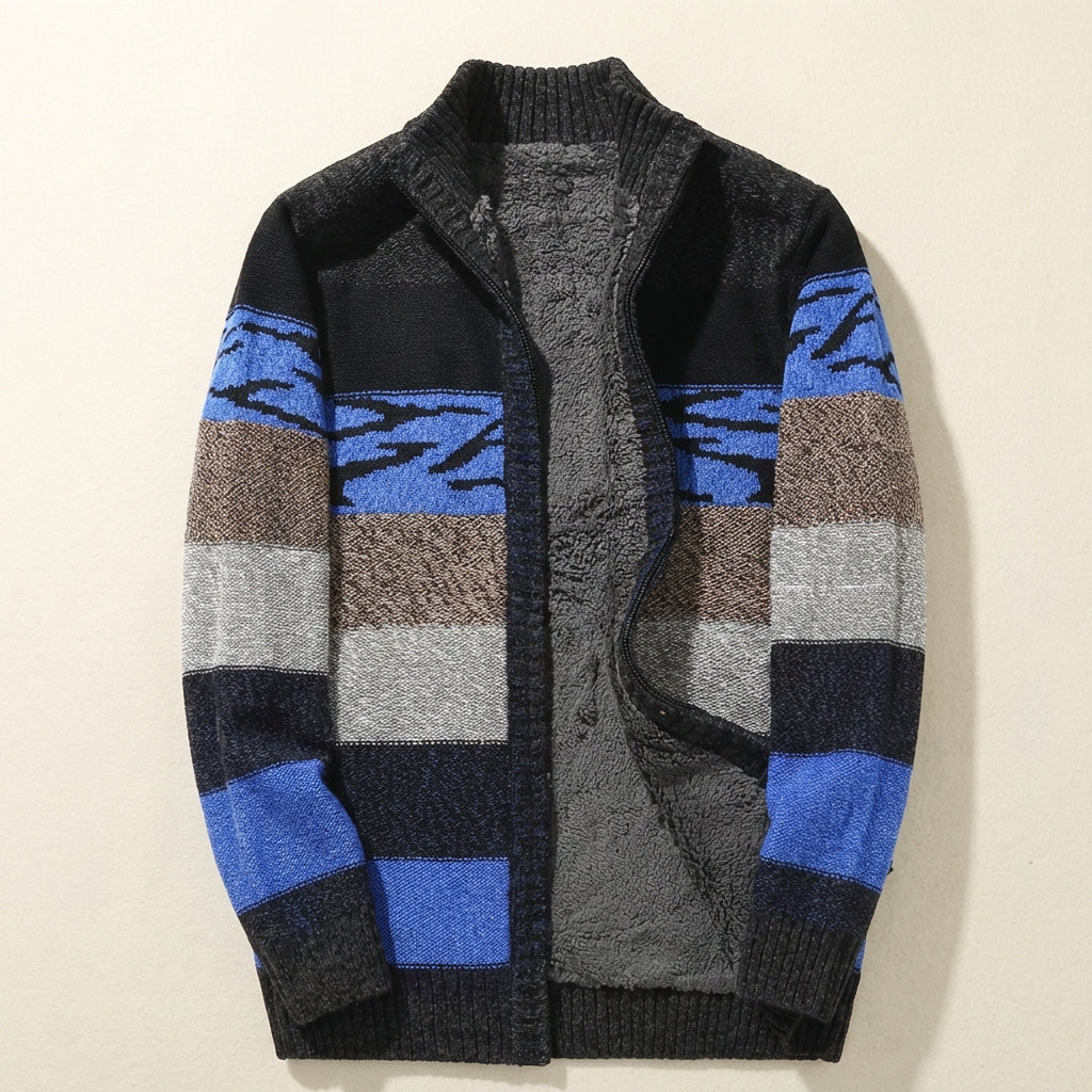 Men’s Cardigan Mock Neckline and Full Zipper Closure