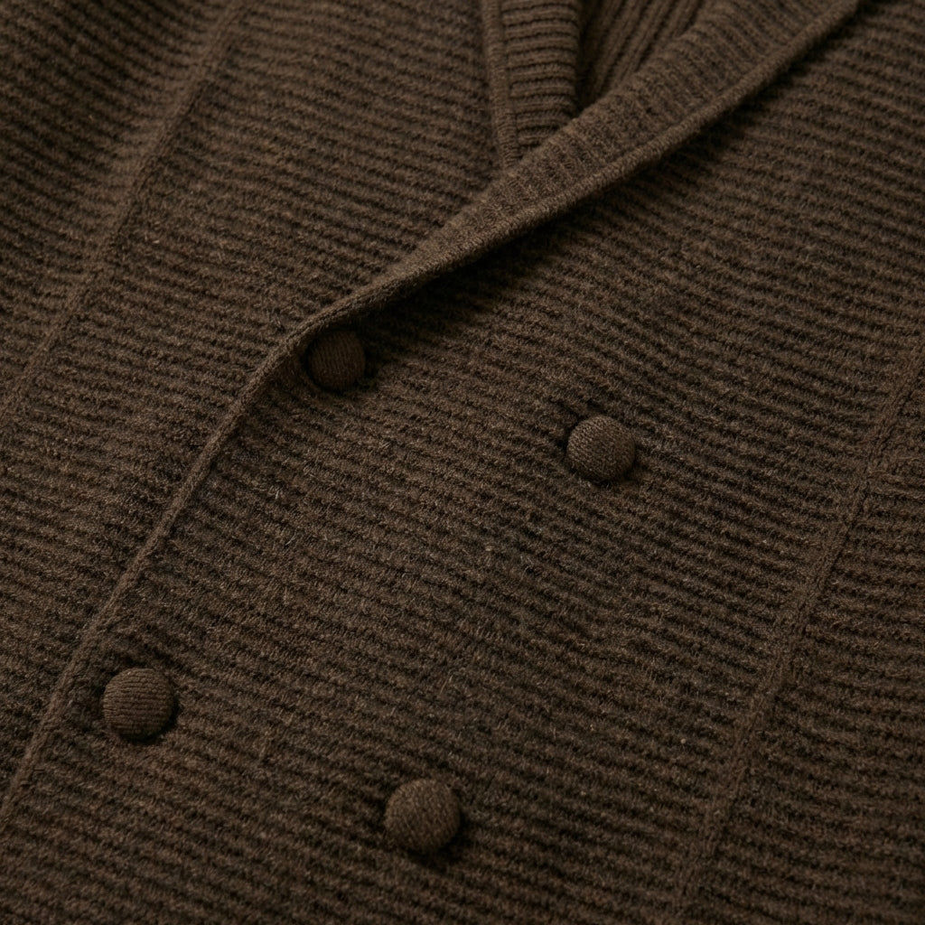 Men’s Cardigan Shawl Collar and Double-Breasted Button Closure