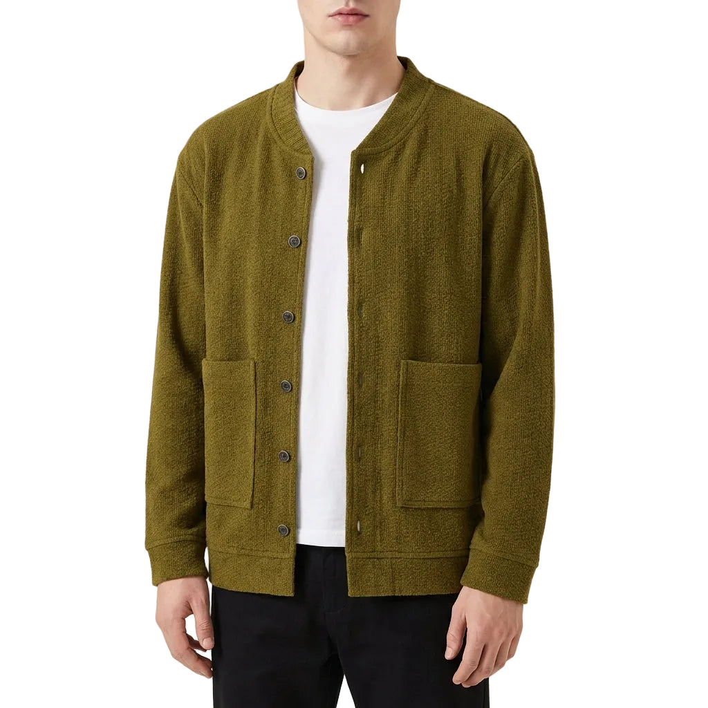 Men’s Cardigan Shawl Collar and Dual Front Patch Pockets