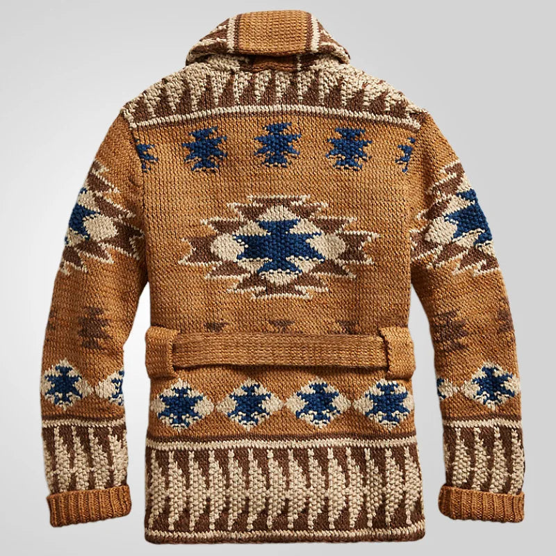 Leo Shawl Collar Cardigan | Button Front Belted Hip-Length Cardigan 1
