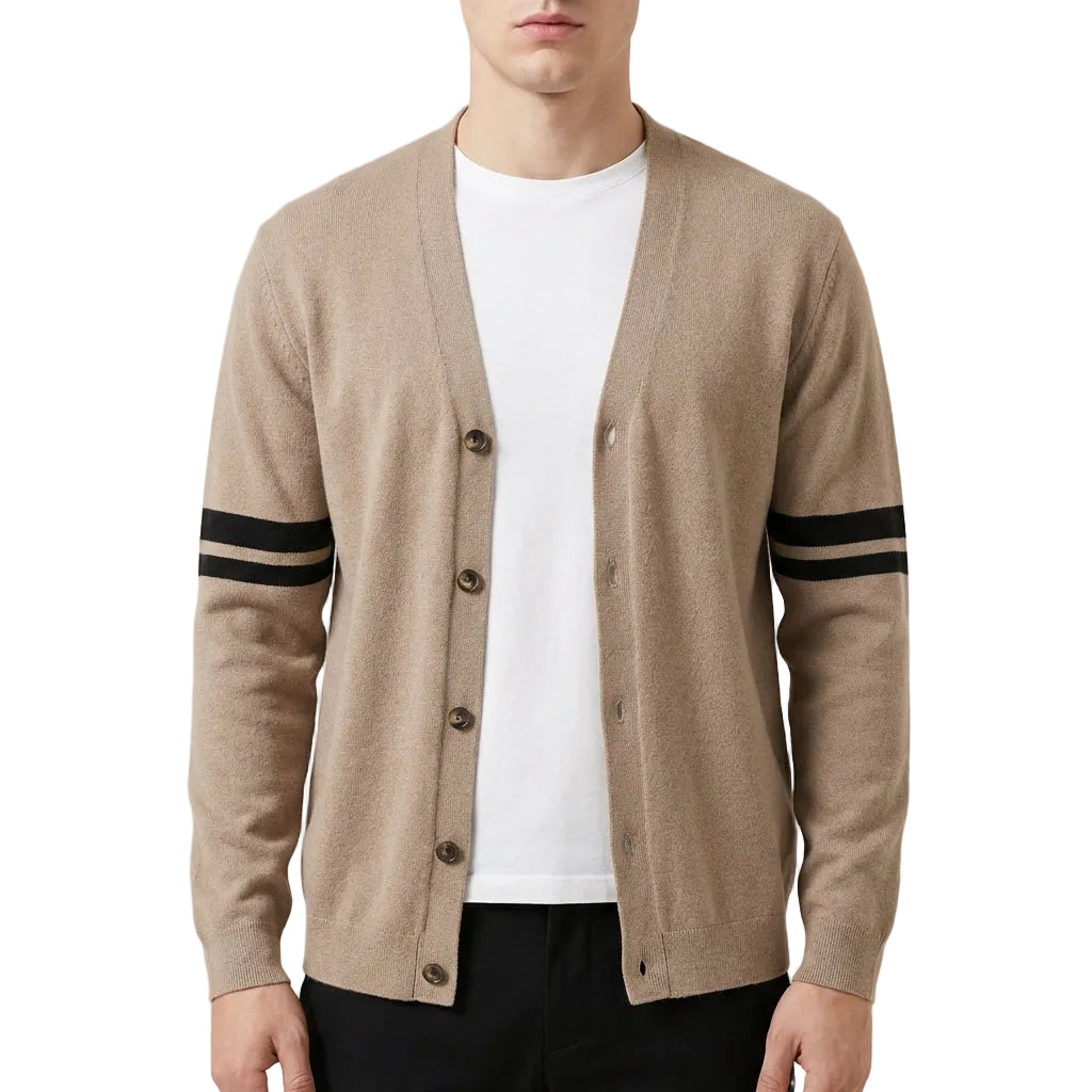 Men’s Cardigan V-Neckline and Single-Breasted Button Closure