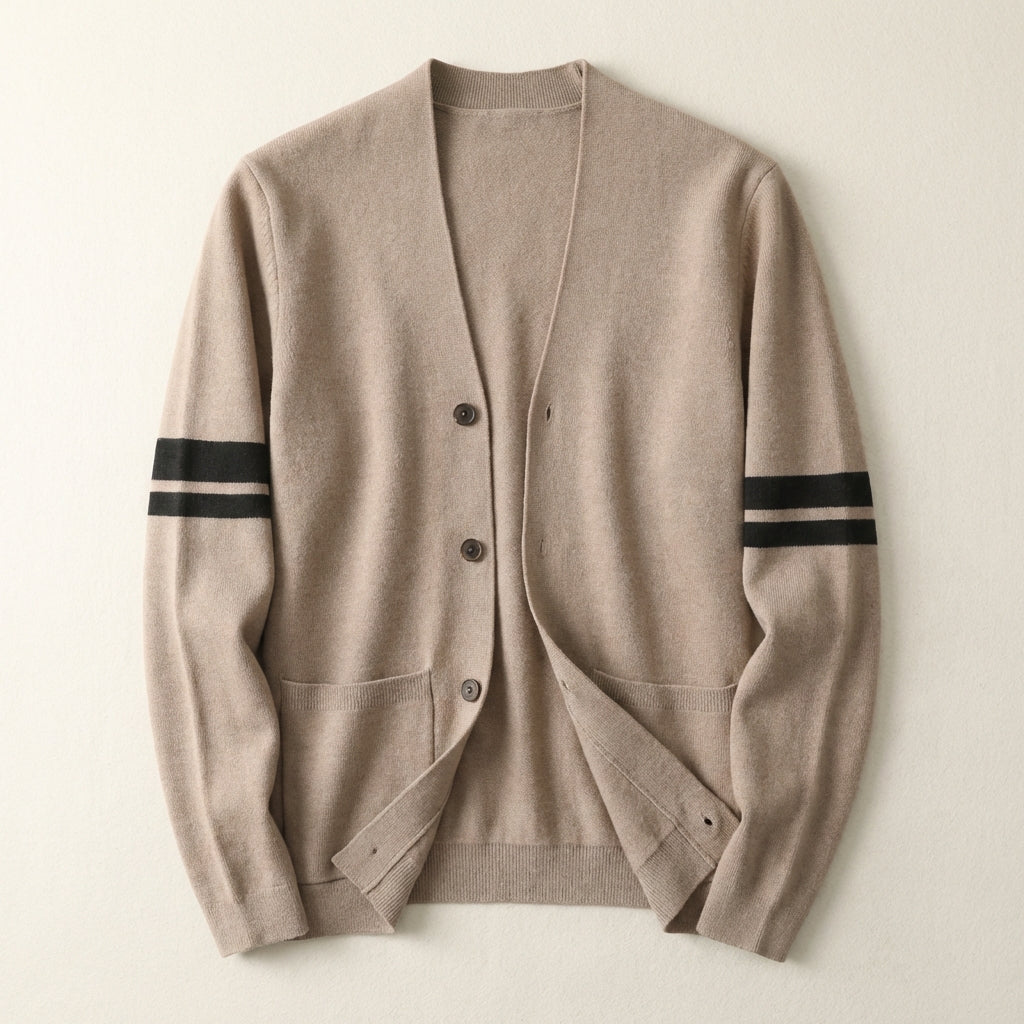 Men’s Cardigan V-Neckline and Single-Breasted Button Closure