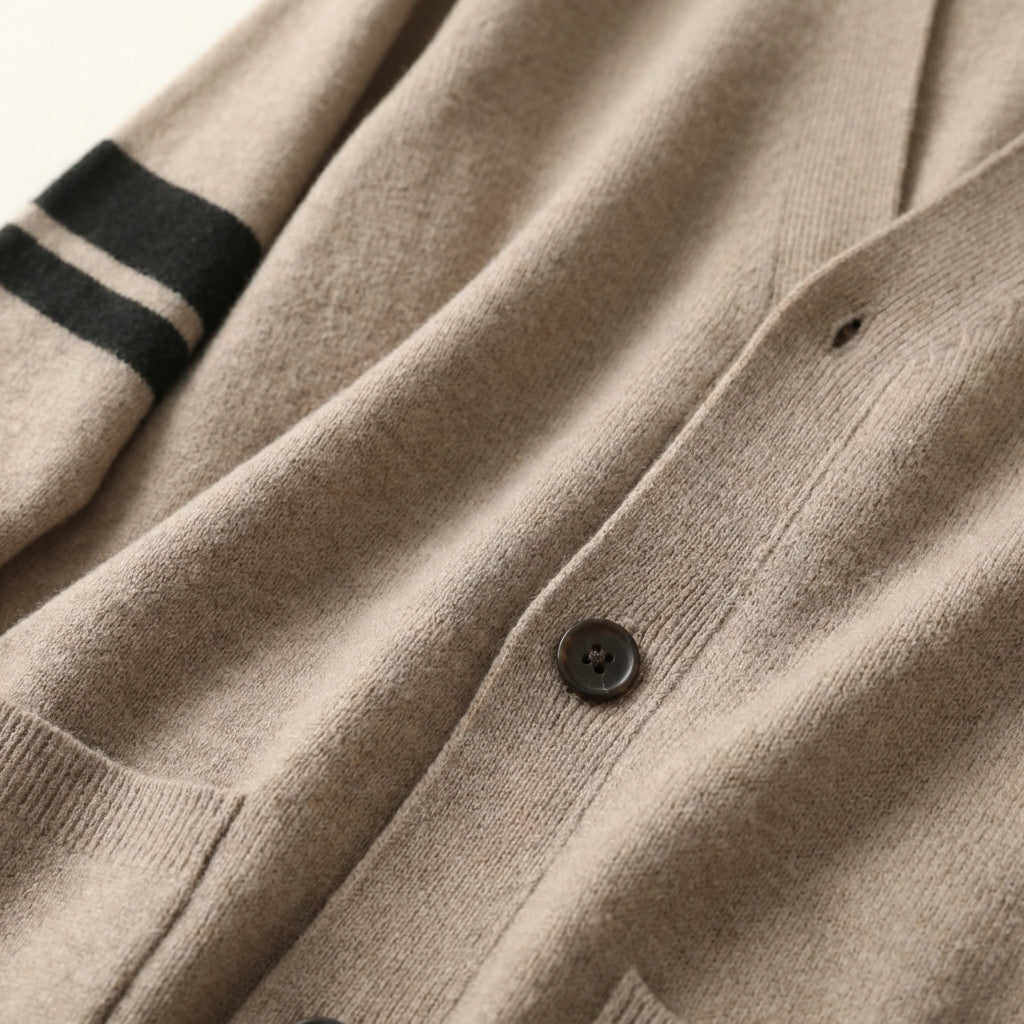 Men’s Cardigan V-Neckline and Single-Breasted Button Closure