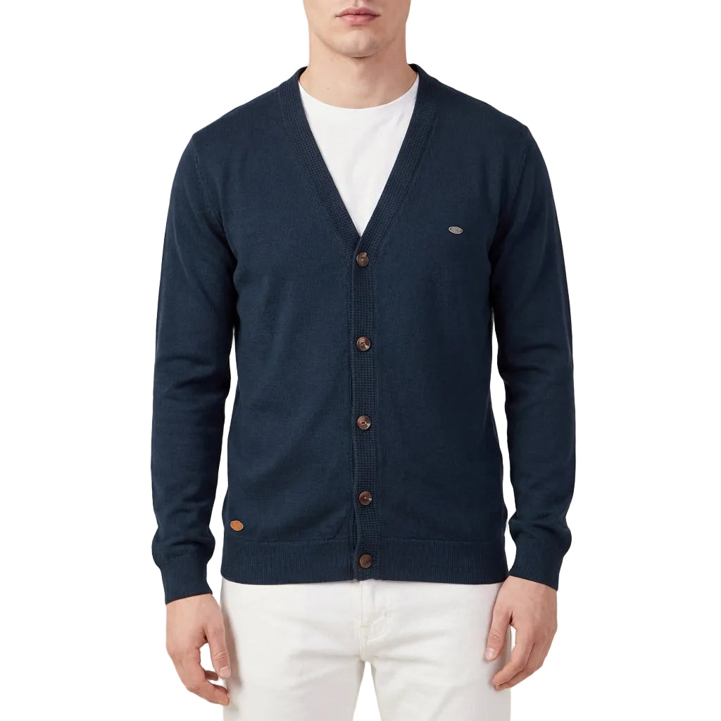Men’s Cardigan V-Neckline and Single-Breasted Button Placket