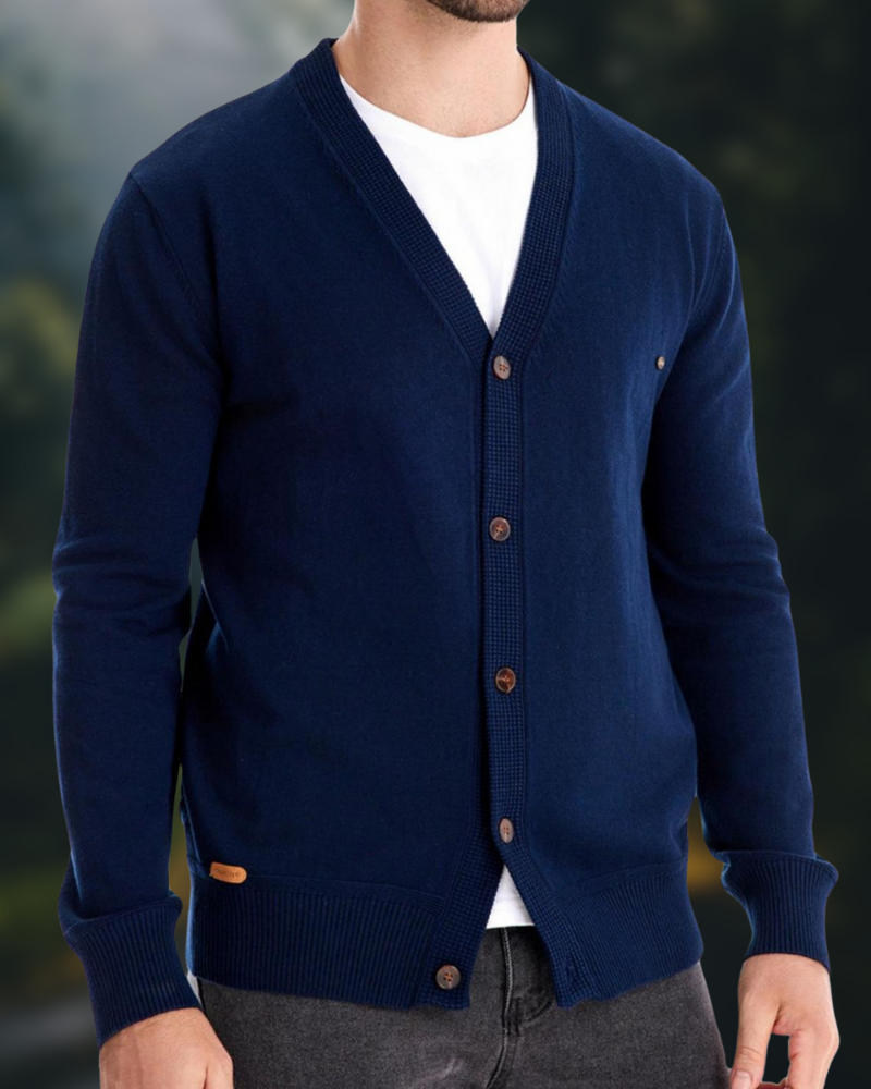 Cotton V-Neck Cardigan 1