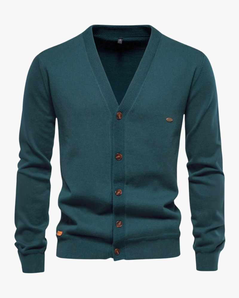 Cotton V-Neck Cardigan 2