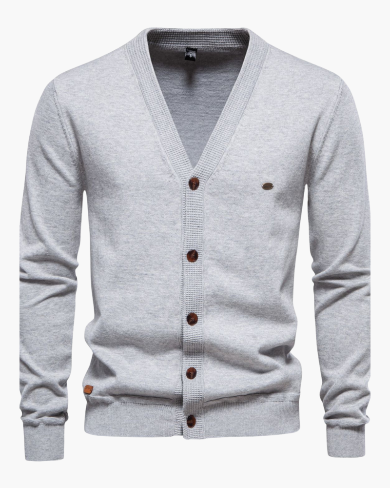 Cotton V-Neck Cardigan 4