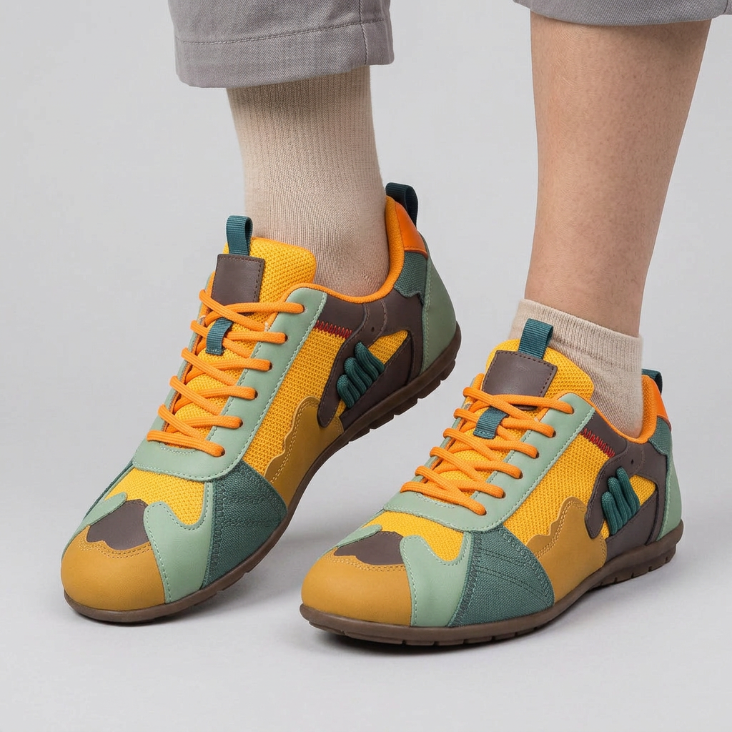 Men's Color-Block Patchwork Low-Top Sneakers