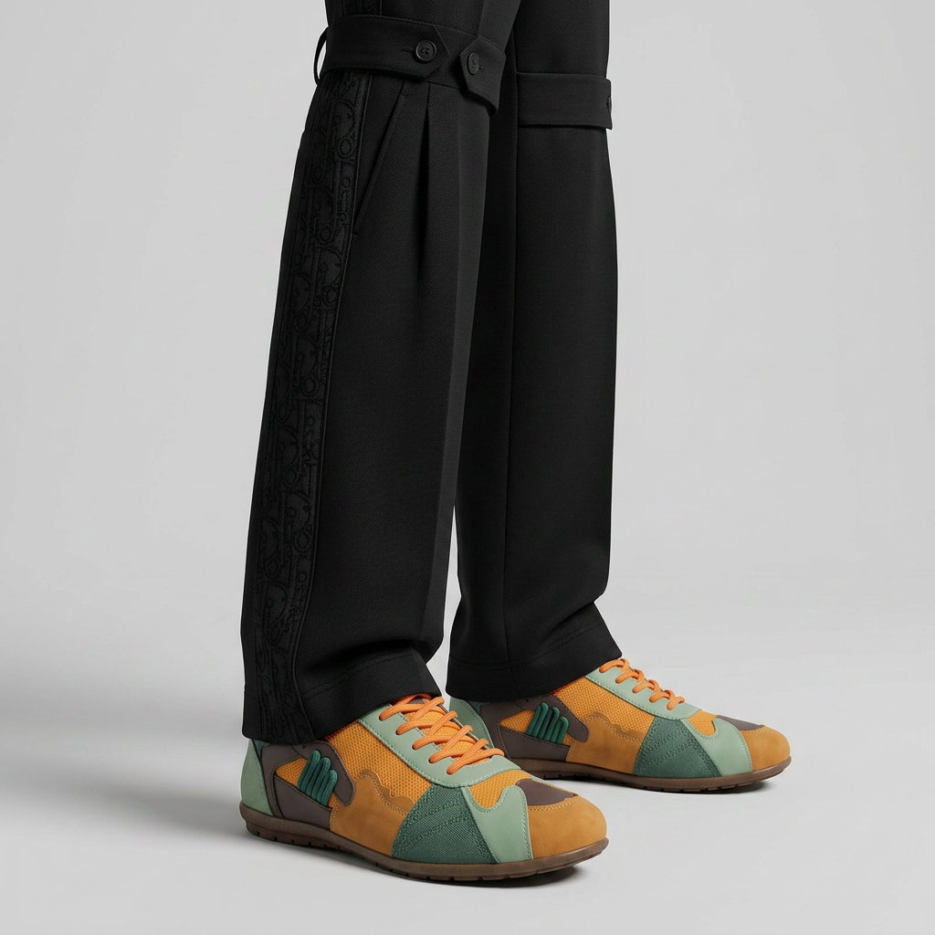 Men's Color-Block Patchwork Low-Top Sneakers