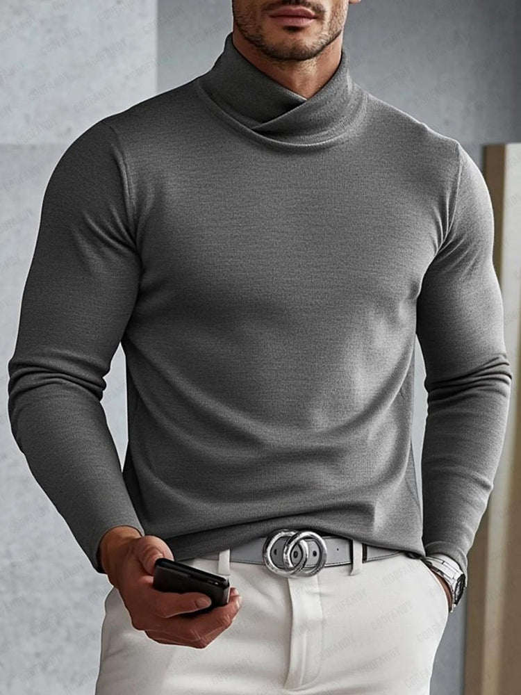 Versatile Soft Cross Turtleneck Undershirt 0