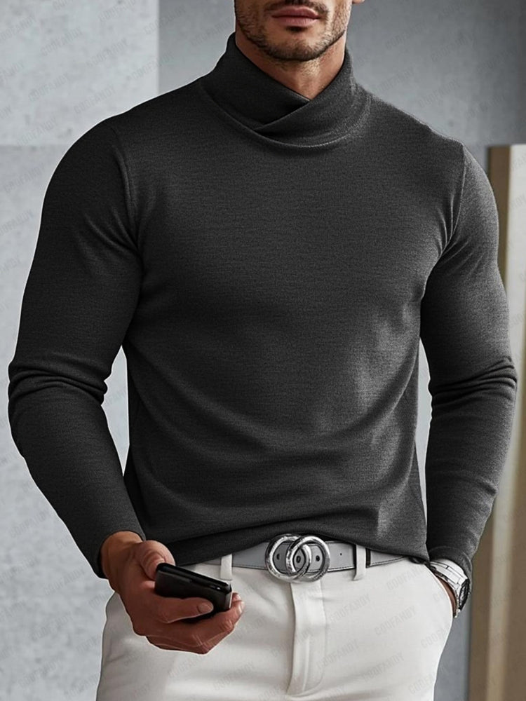 Versatile Soft Cross Turtleneck Undershirt 1