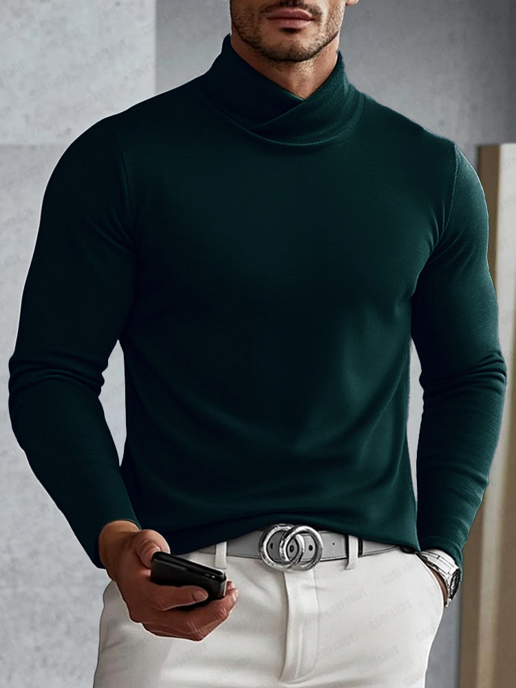 Versatile Soft Cross Turtleneck Undershirt 4