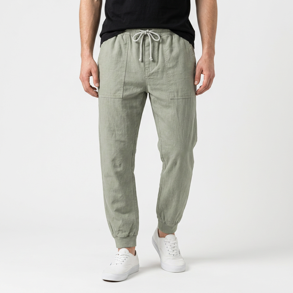 Men's Drawstring Cargo Joggers with Elastic Cuffs
