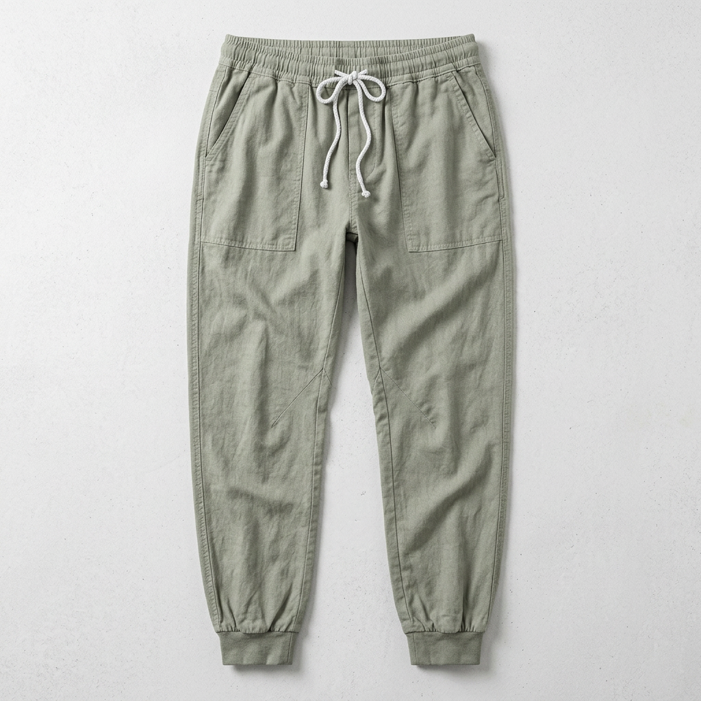 Men's Drawstring Cargo Joggers with Elastic Cuffs