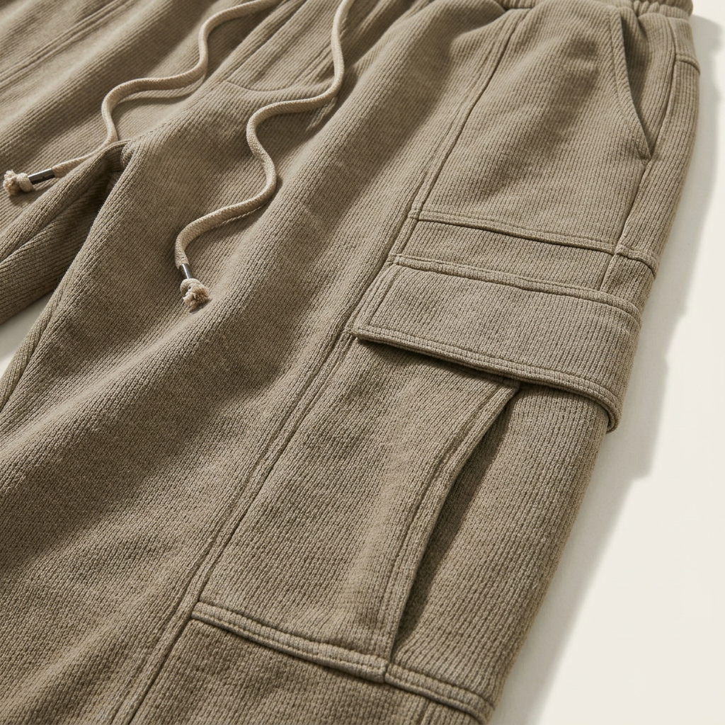 Men’s Drawstring Trousers with Side Panel Detail