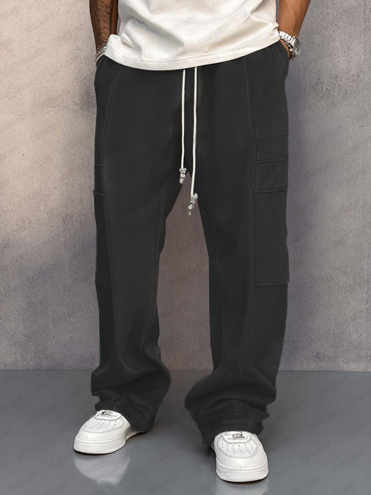 Stylish Comfort Loose Fit Suede Pants 3