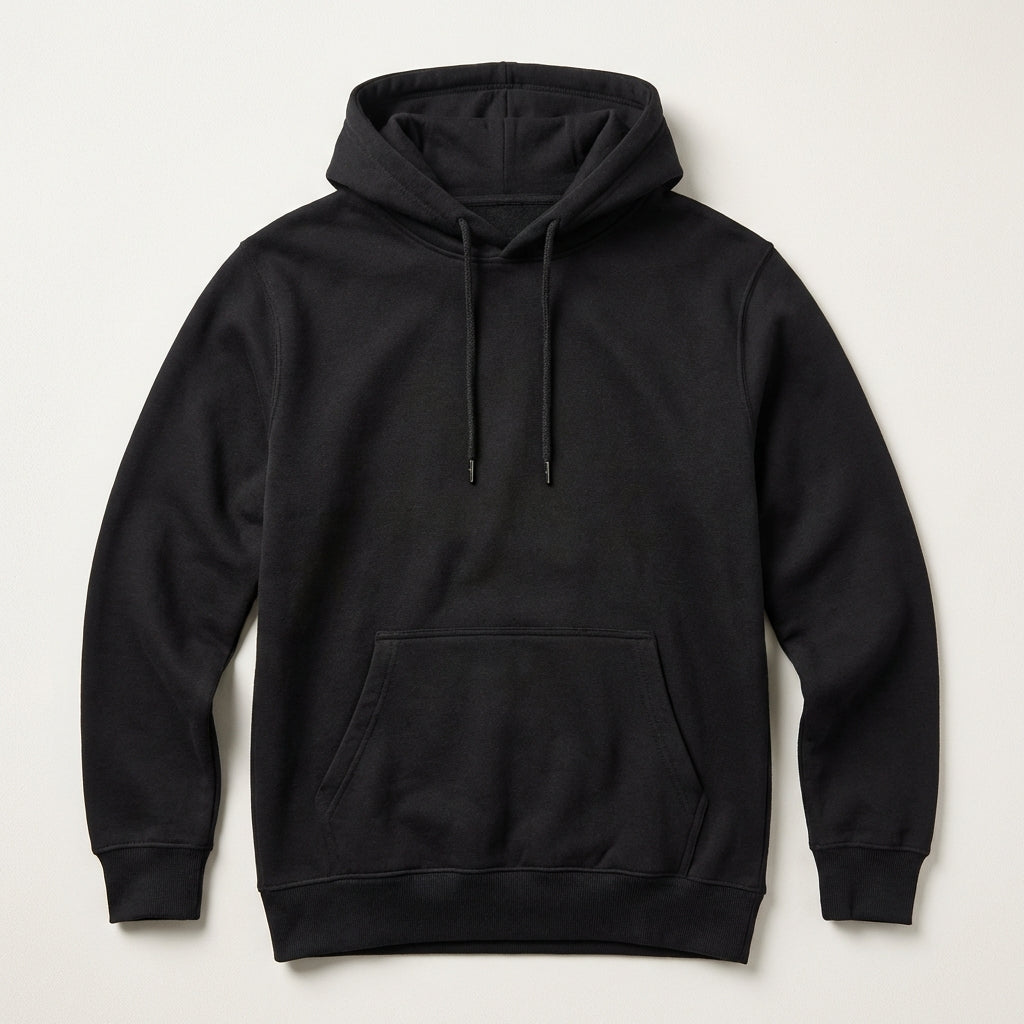 Men’s Hoodie Crossover Neckline and Kangaroo Front Pocket