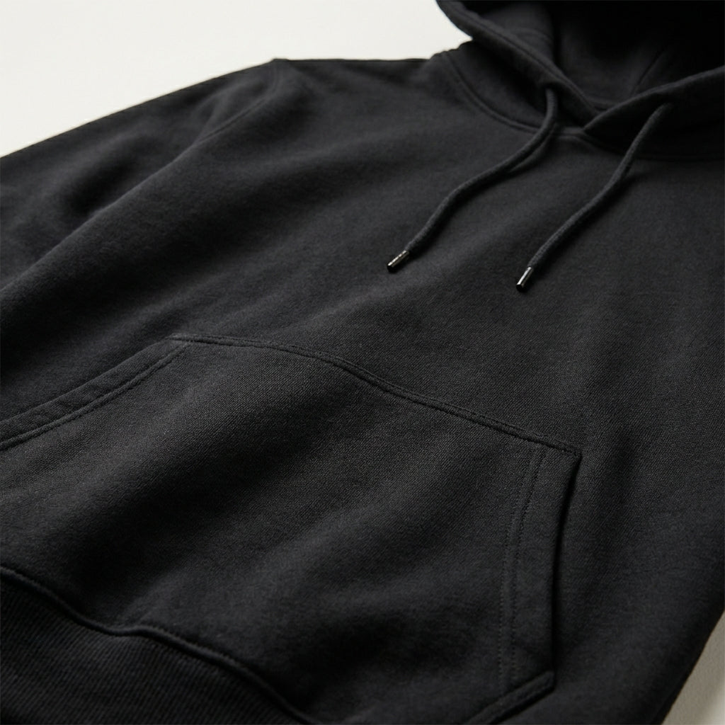 Men’s Hoodie Crossover Neckline and Kangaroo Front Pocket