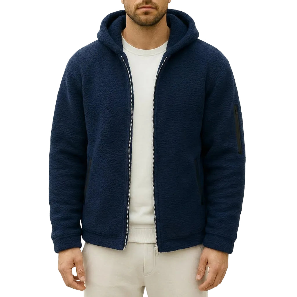 Men’s Hoodie Full Zipper Closure and Utility Sleeve Pocket