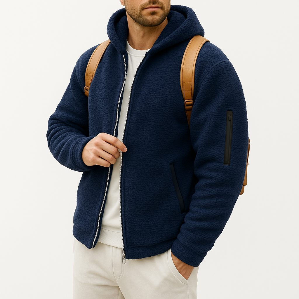 Elegant Fleece Hoodie Jacket for Men 0