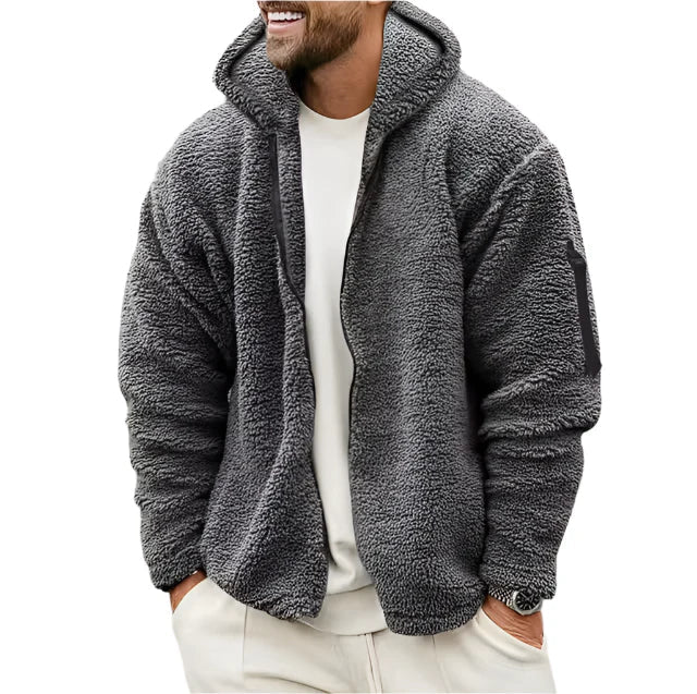 Elegant Fleece Hoodie Jacket for Men 2