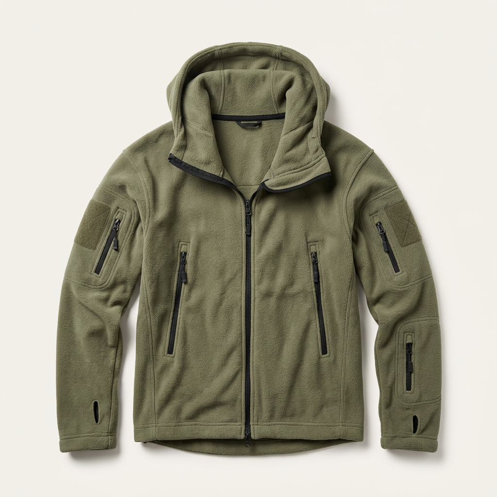 Men’s Hoodie Full Zipper Front Multi Pocket Arrangement