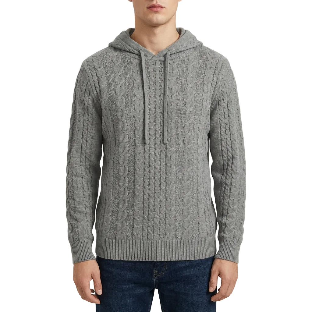 Men’s Hoodie Heavy Gauge Pullover Style with Flat Knit Cuffs