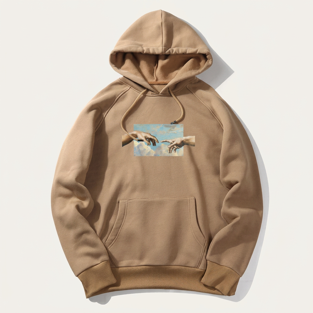 Men’s Hoodie Renaissance Graphic Patch Kangaroo Front Pocket