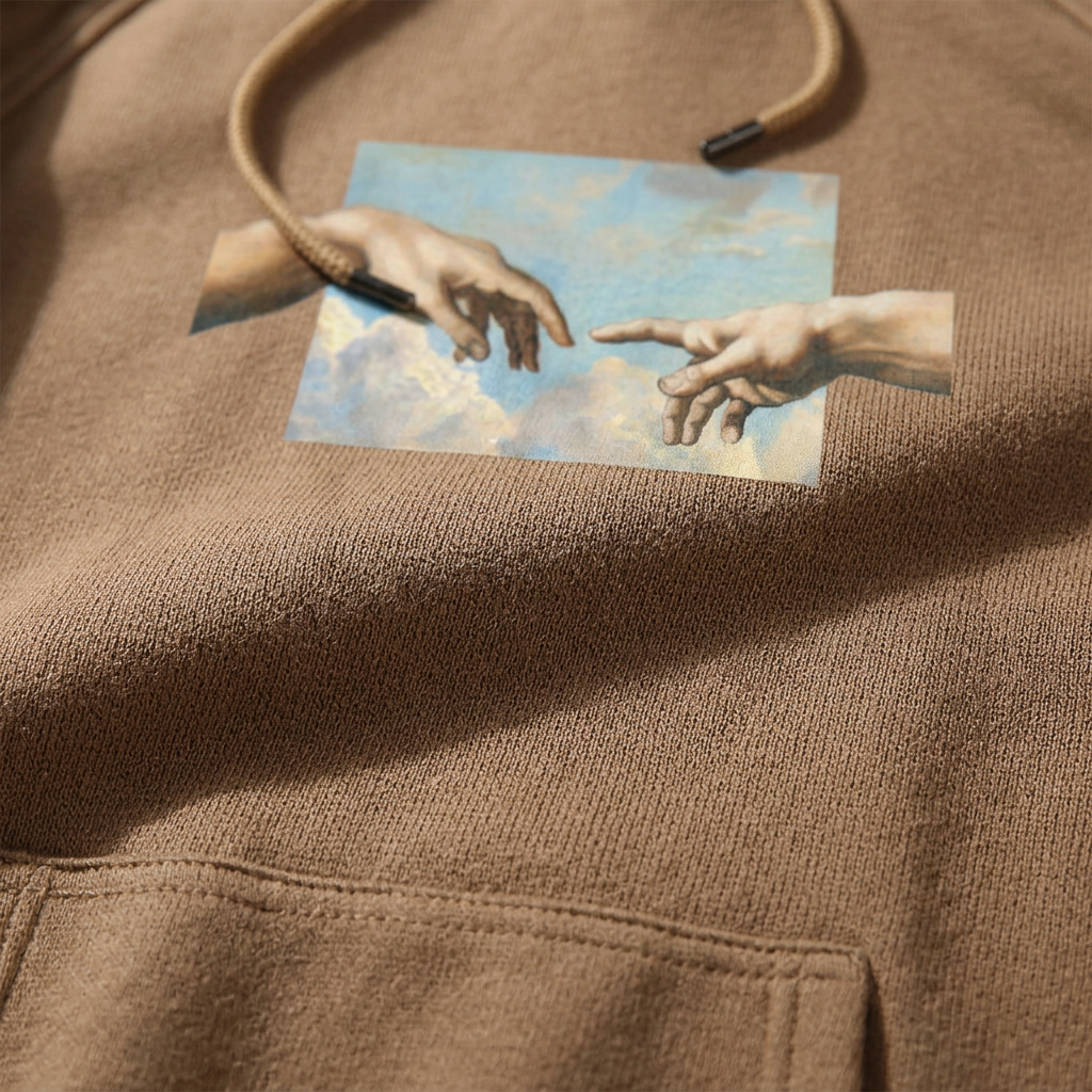 Men’s Hoodie Renaissance Graphic Patch Kangaroo Front Pocket