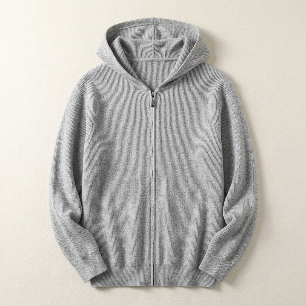 Men’s Hoodie Straight Cut Hemline Attached Hood Style