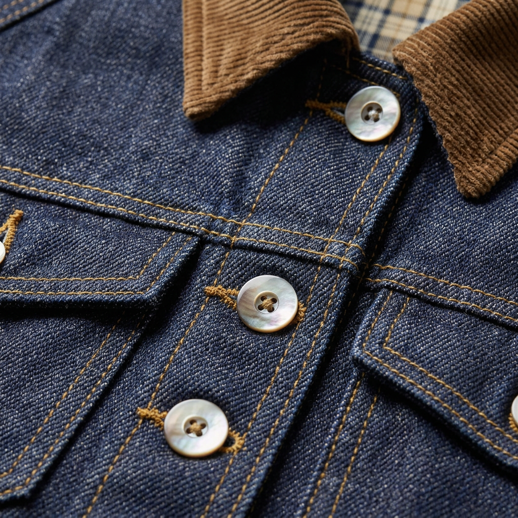 Men’s Jacket Button Down Front with Contrast Collar