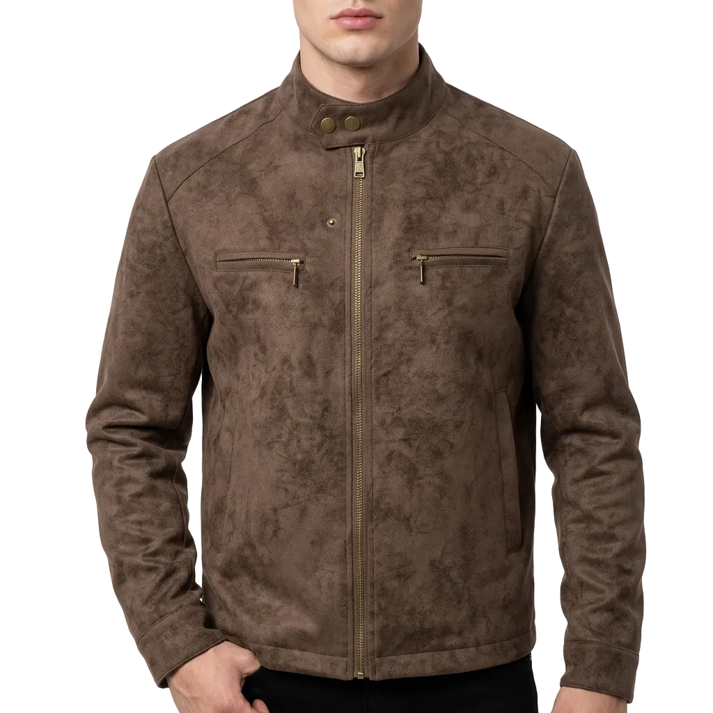 Men’s Jacket Full Zip Closure and Chest Pockets