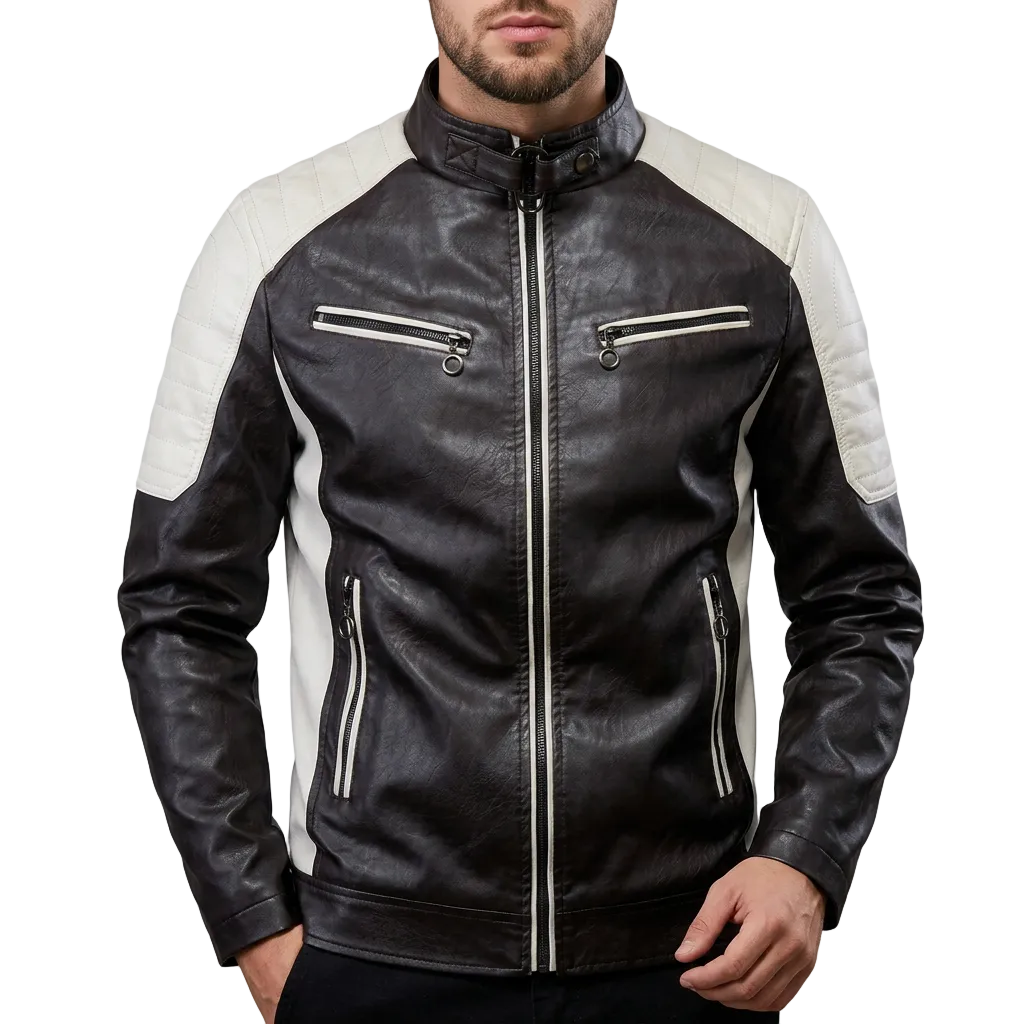 Men’s Jacket Full Zip Closure with Band Collar