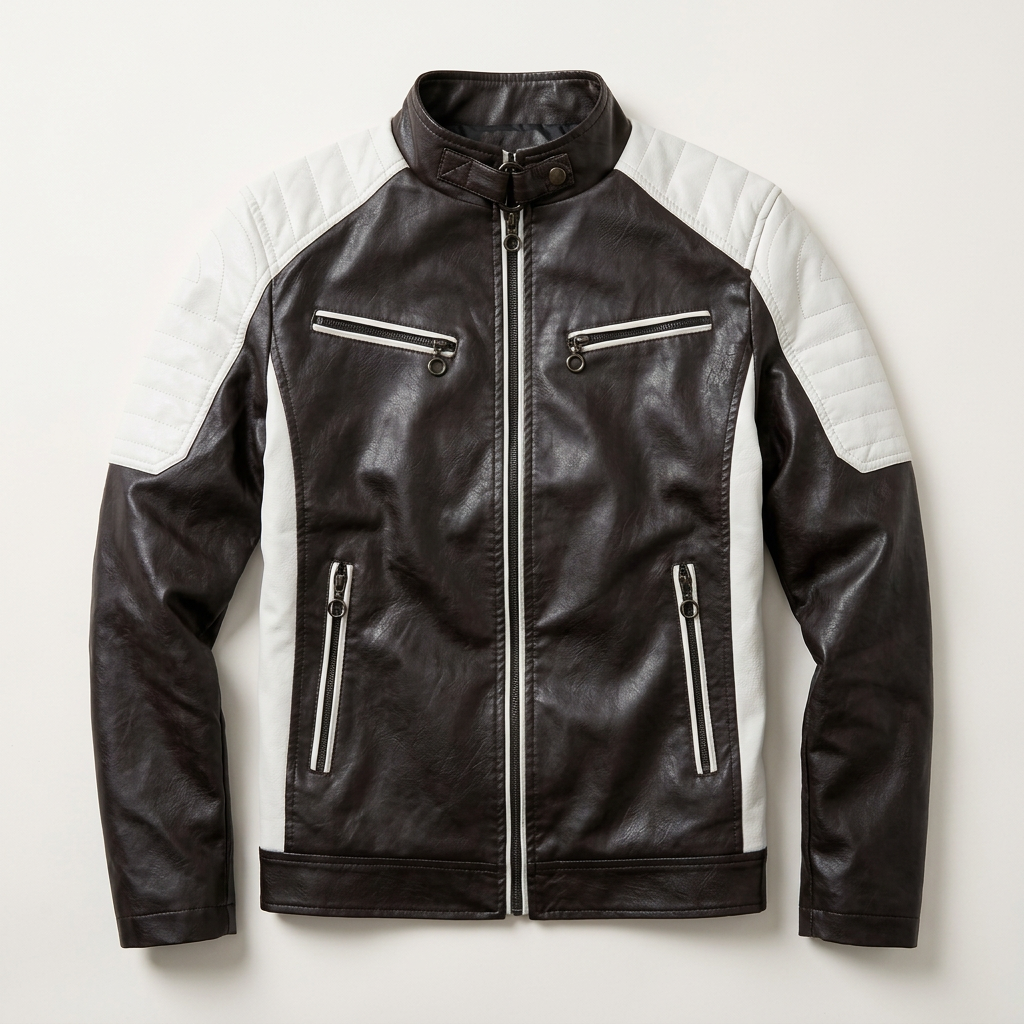 Men’s Jacket Full Zip Closure with Band Collar