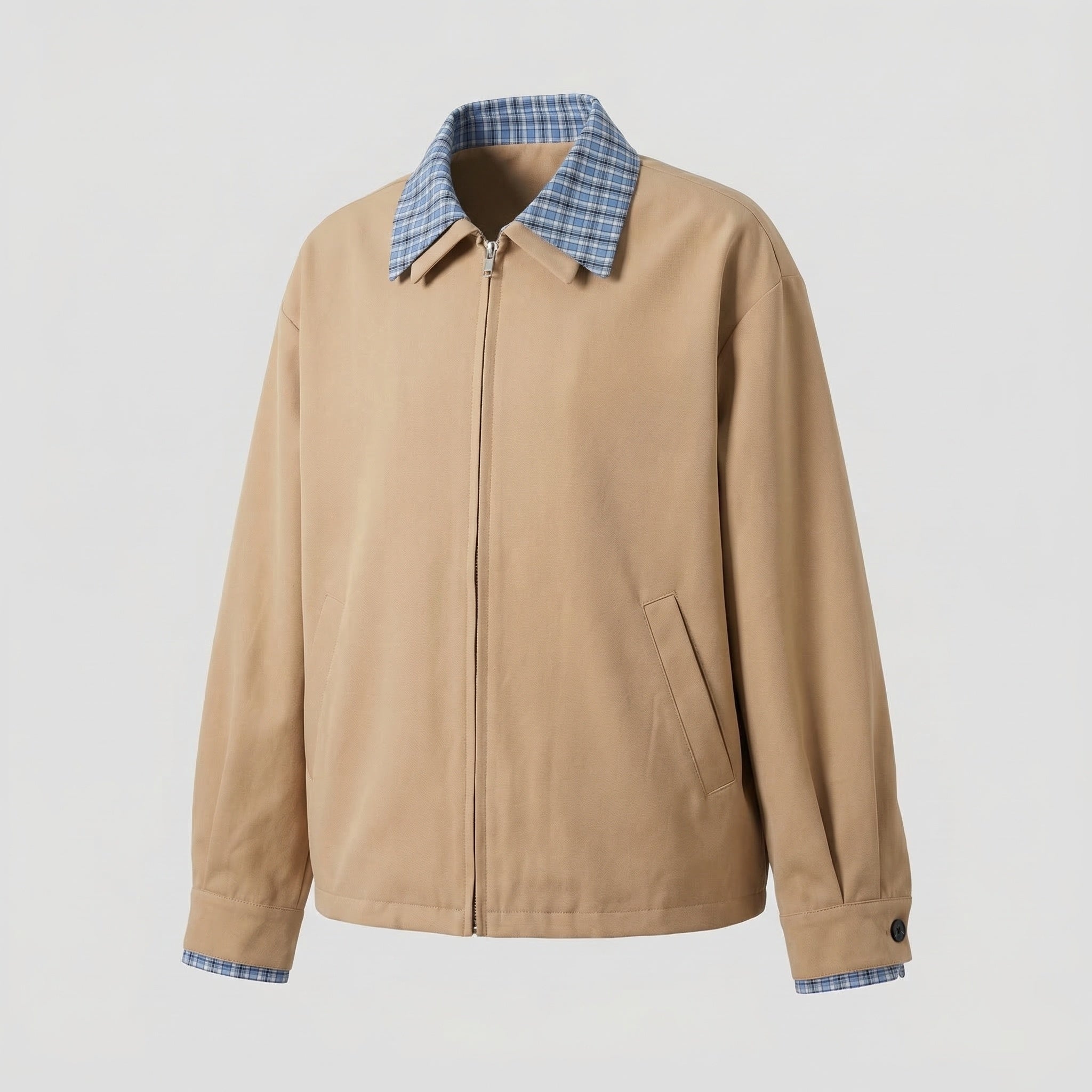 Men's Harrington transitional jacket with check collar 0