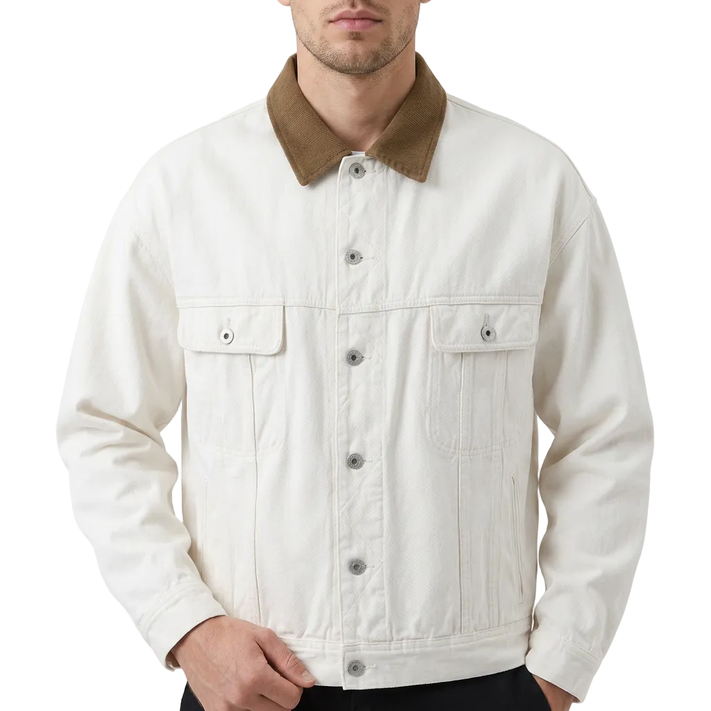 Men’s Jacket Trucker Style Design with Flap Pockets