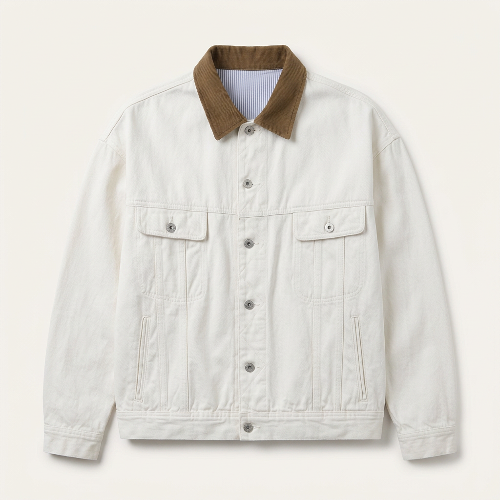 Men’s Jacket Trucker Style Design with Flap Pockets