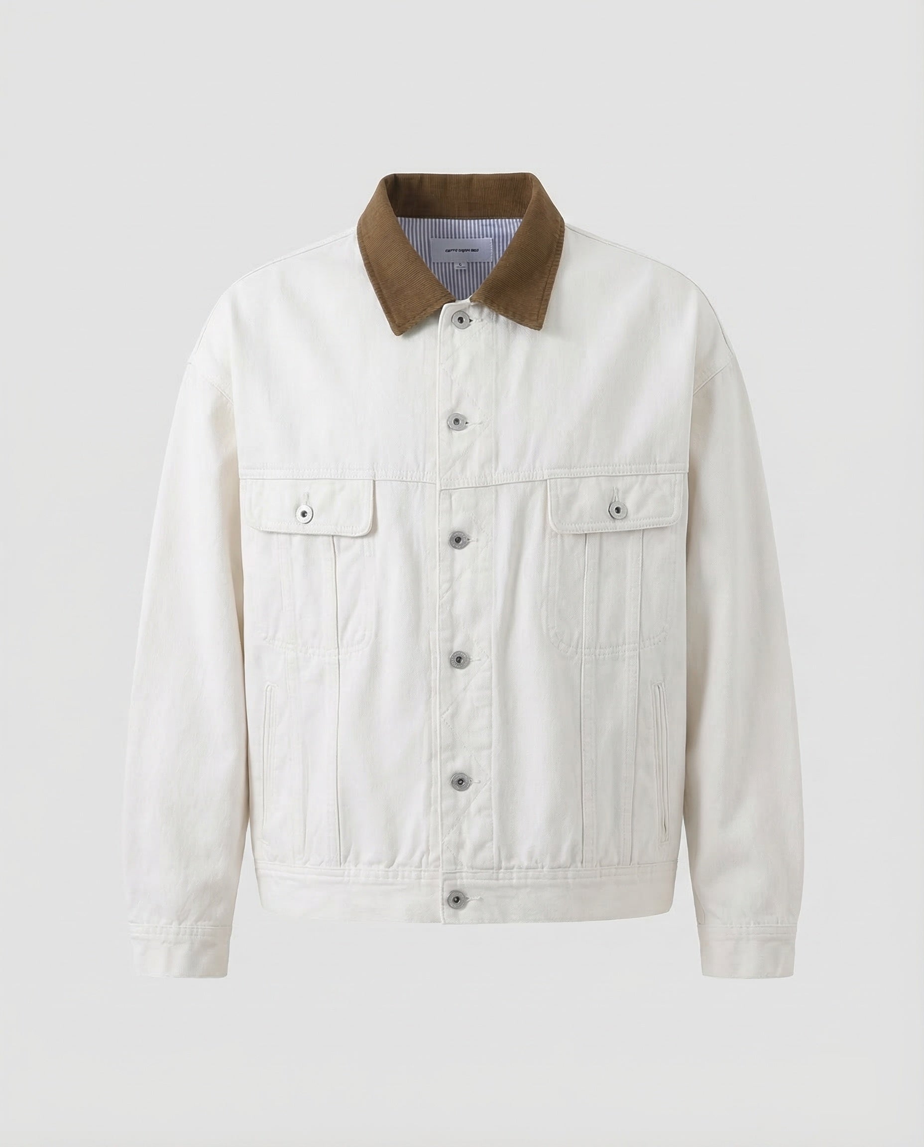 Men's twill jacket trucker style corduroy collar 0