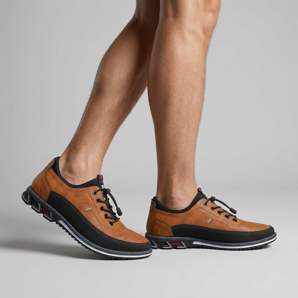 Men's Lace-Up Shoes with Contrast Sole