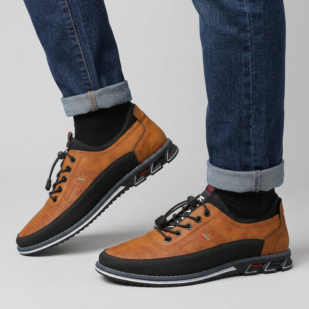 Men's Lace-Up Shoes with Contrast Sole