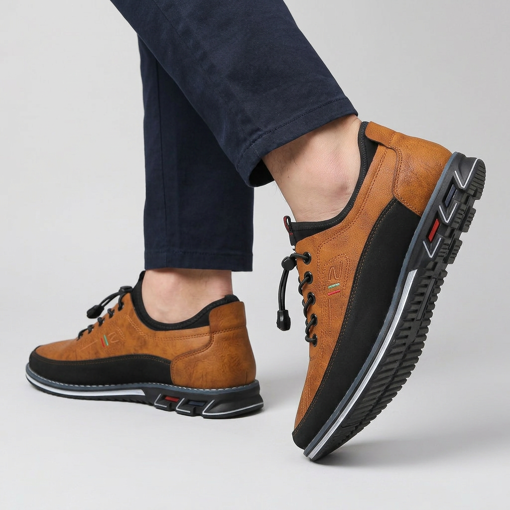 Men's Lace-Up Shoes with Contrast Sole