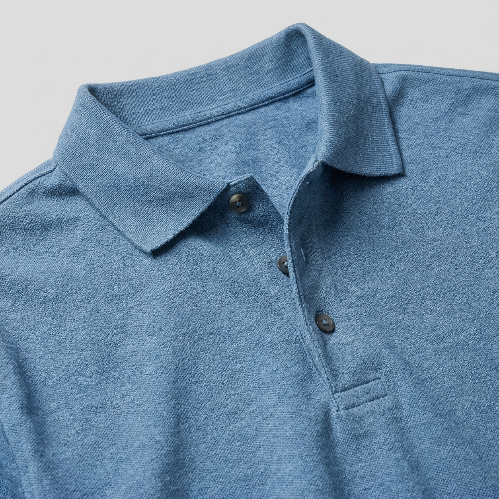 Men's Long-Sleeve Collared Polo Shirt