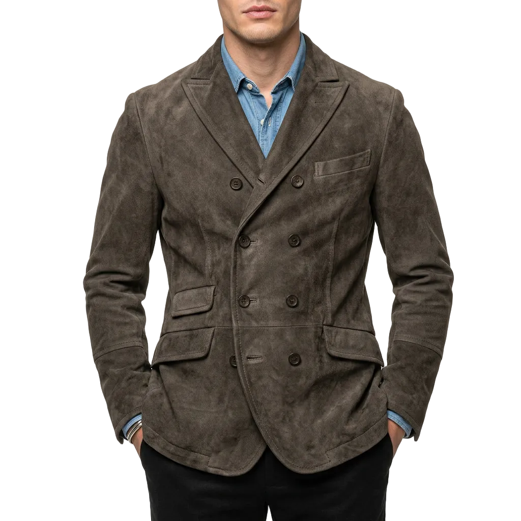 Men’s Long-Sleeve Jacket Notched Collar