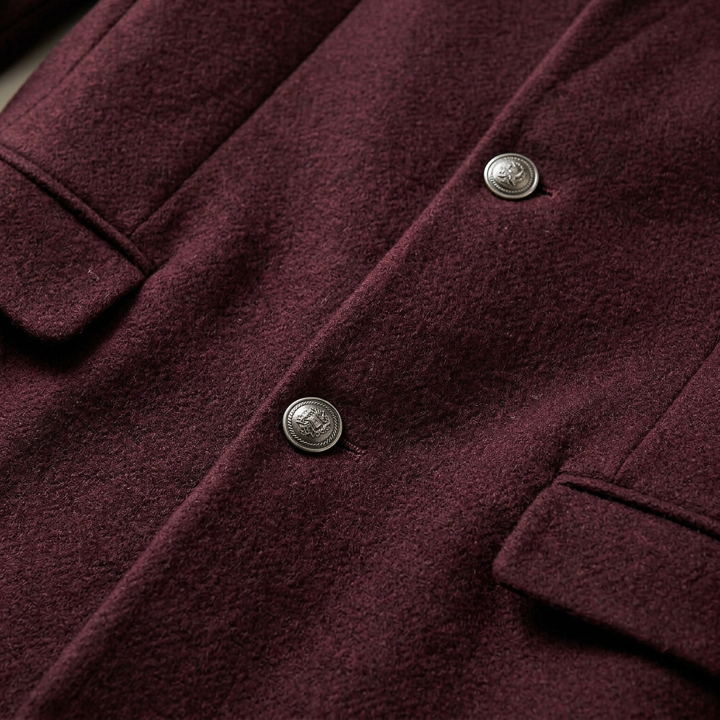 Men's Mid-Length Overcoat Front Button Design