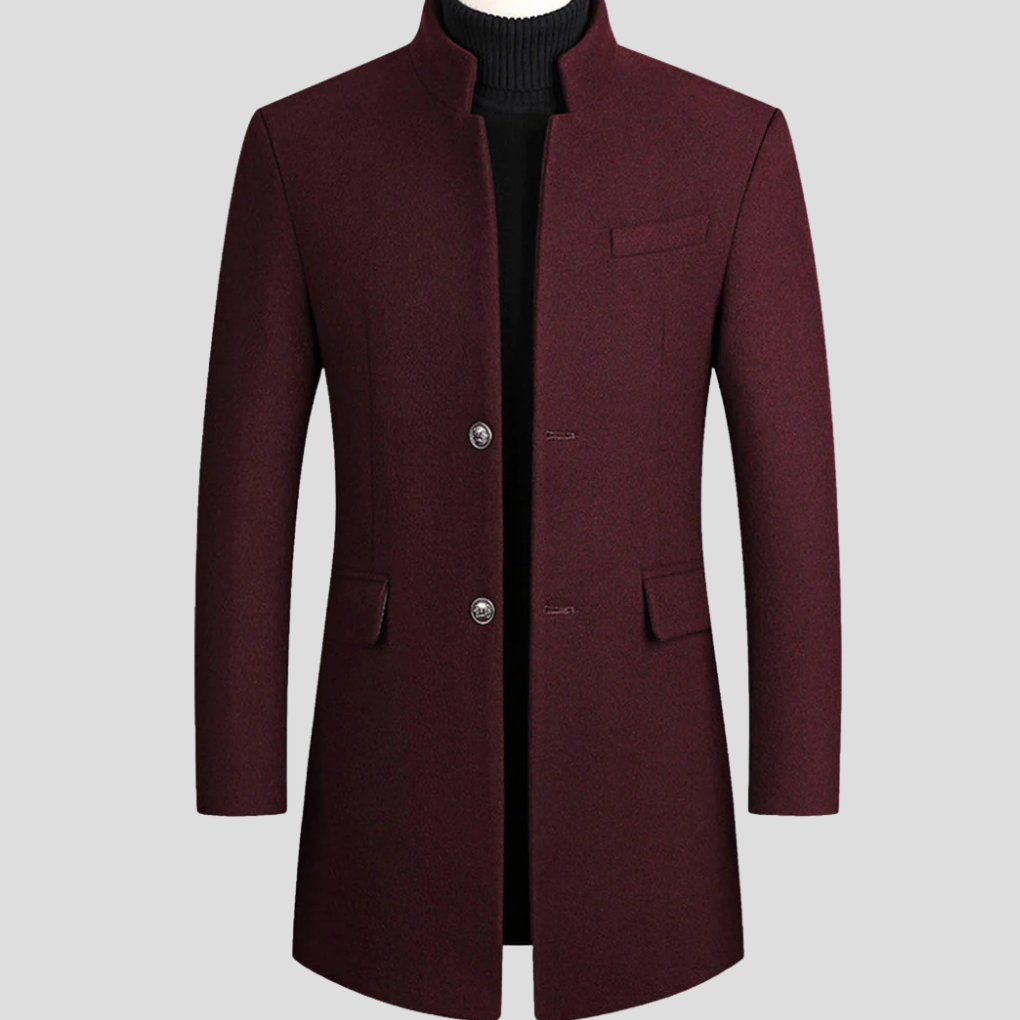 Men’s Elegant Wool-Blend Coat – Refined Classic Outerwear 0