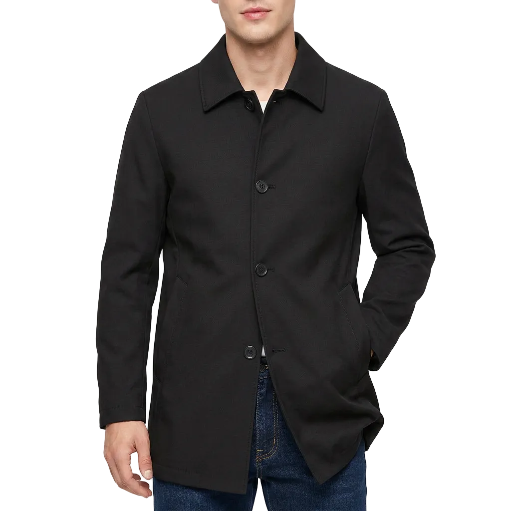 Men’s Mid-Length Overcoat Turn-Down Collar