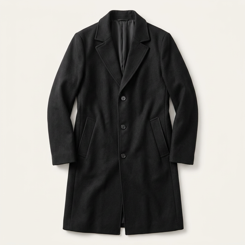 Men’s Open-Front Coat Slit Side Pockets