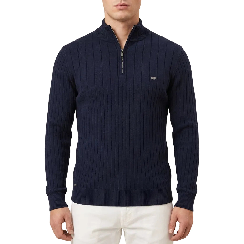 Men’s Pullover Sweater High Collar Vertical Cord Design